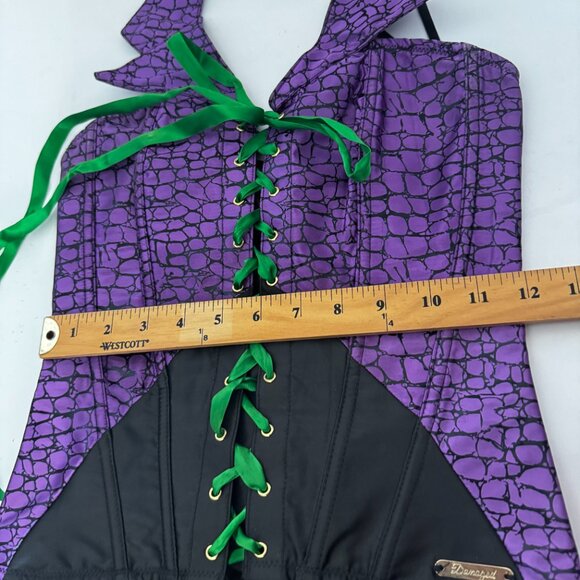DC Comics The Joker Lace up Halter Top Small Purple Green Corset Costume Cosplay - Picture 7 of 12